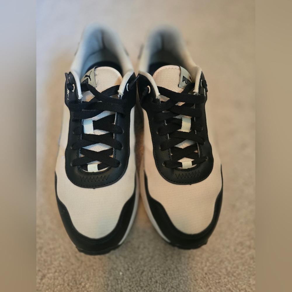 Puma Wonen's Black and Cream Leopard Print Sneakers